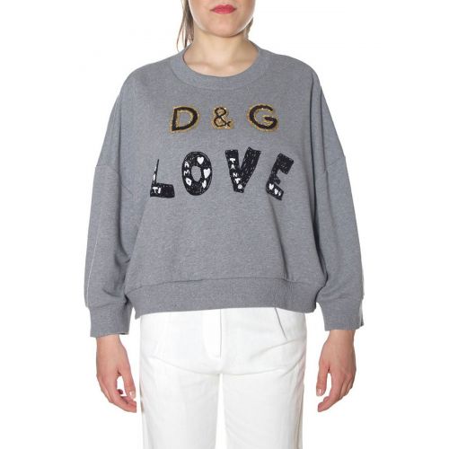  Dolce & Gabbana Sequin embellished crop sweatshirt