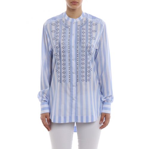  Ermanno Scervino Embroidered and striped shirt