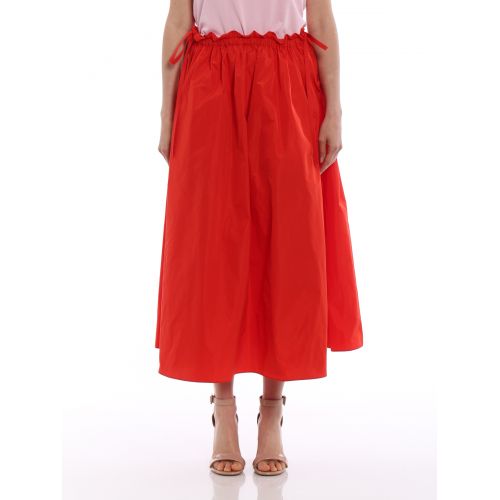 겐조 Kenzo Solid red satin circle long skirt
