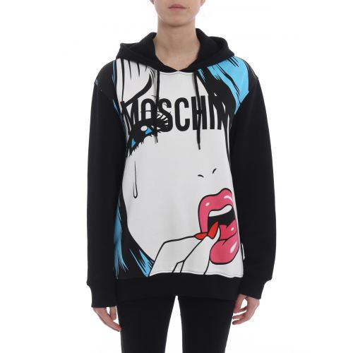  Moschinoeyes print hoodie