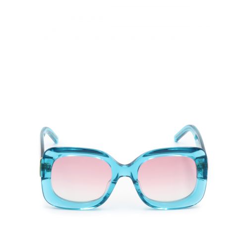  Pomellato Turquoise acetate square sunglasses