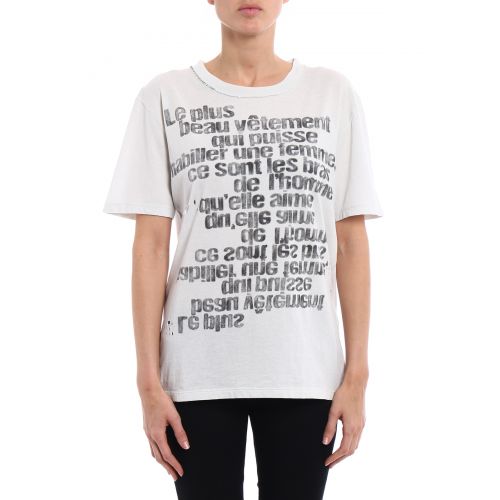 생로랑 Saint Laurent Faded print drilled T-shirt
