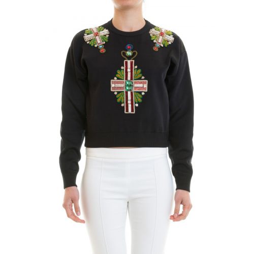  Versace Embroidered crosses cotton sweat