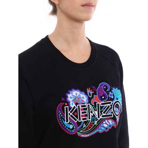 겐조 Kenzo Embroidered logo black sweatshirt