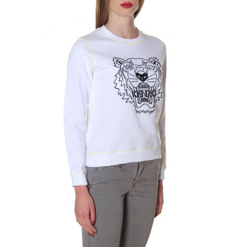 겐조 Kenzo Tiger embroidery white sweatshirt