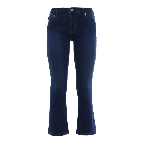  Love Moschino Stretch denim flared crop jeans