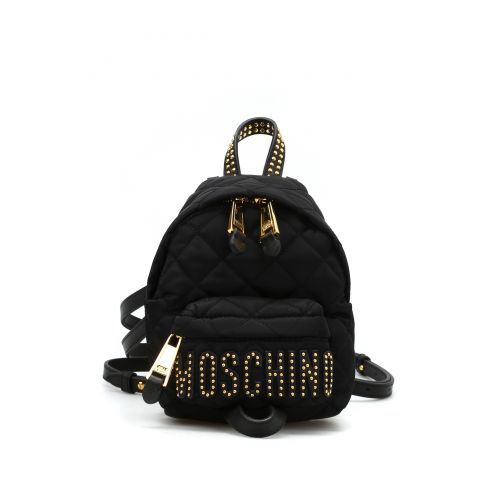  Moschino Studded logo lettering backpack
