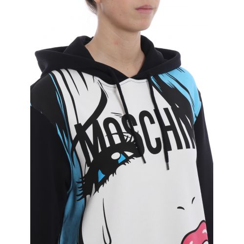  Moschinoeyes print hoodie