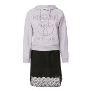 Moschino Studded logo hoodie dress