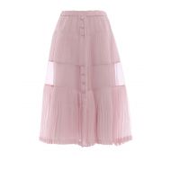 N°21 Pink silk skirt with pleated panels