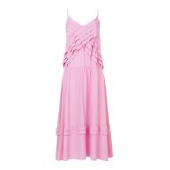 N°21 Ruched pink crepe de chine dress