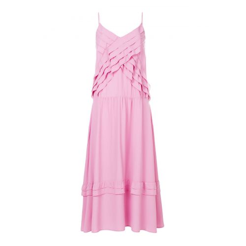  N°21 Ruched pink crepe de chine dress