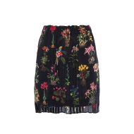 N°21 Pleated back floral silk mini skirt