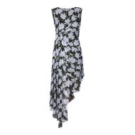 Off-White Floral print silk asymmetric dress