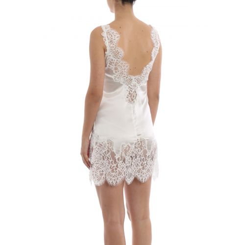  Ermanno Scervino Off-white satin lingerie dress