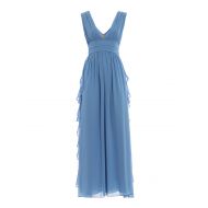 Paolo Fiorillo Light blue frilled empire dress