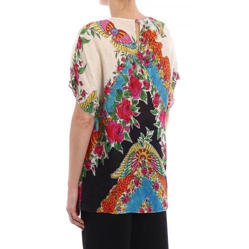 구찌 Gucci Patterned silk blend blouse