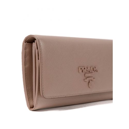 프라다 Prada Pink saffiano continental wallet