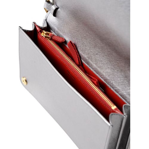 프라다 Prada Monochrome silver wallet bag