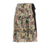 Prada Vintage Comics pleated silk skirt