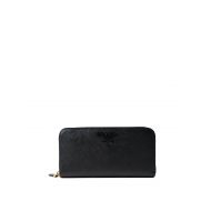 Prada Black saffiano zip-around wallet