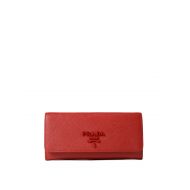 Prada Red saffiano continental wallet