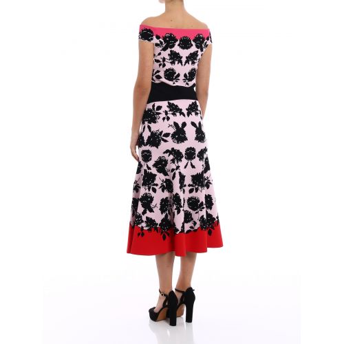  Alexander Mcqueen Rose pattern jacquard dress