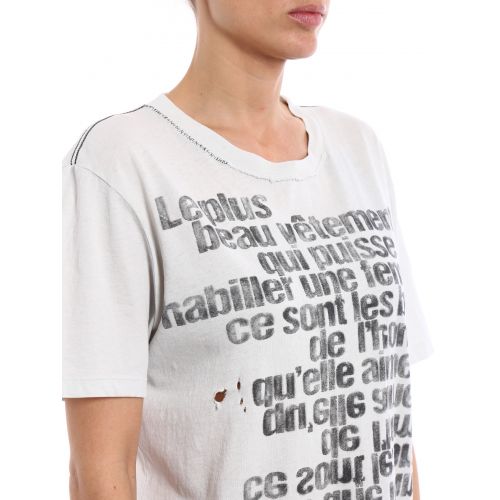 생로랑 Saint Laurent Faded print drilled T-shirt
