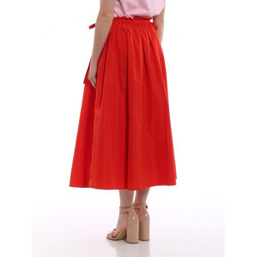 겐조 Kenzo Solid red satin circle long skirt