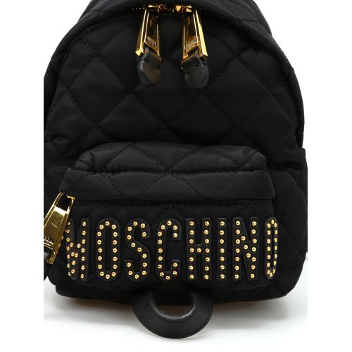  Moschino Studded logo lettering backpack