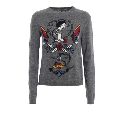  Valentino Tattoo wool crewneck