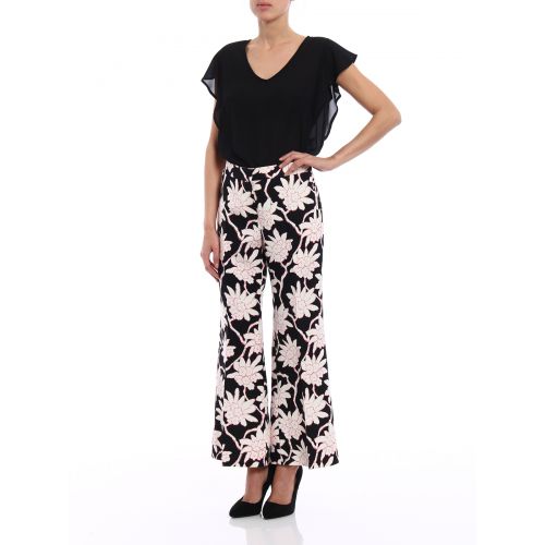  Valentino Flower patterned flared trousers