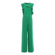 Valentino Red Green crepe ruched jumpsuit