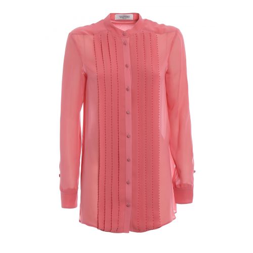  Valentino Beaded pink silk shirt
