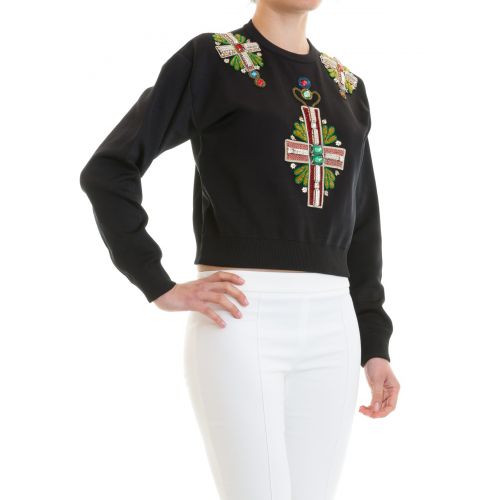 Versace Embroidered crosses cotton sweat