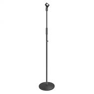 Neewer Compact Base Microphone Floor Stand with Mic Holder Adjustable Height from 39.9 to 70 inches Durable Iron-Made Stand with Solid Round Base Detachable for Easy Transport(Blac