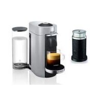NESPRESSO VERTUOPLUS DELUXE COFFEE AND ESPRESSO MACHINE BY DELONGHI WITH AEROCINNO, SILVER - ENV155SAE