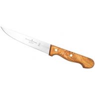 [아마존베스트]Schwertkrone Meat Knife Olive Wood Handle Utility Knife Ham Knife 15 cm