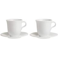 Visit the De’Longhi Store DeLonghi DLSC309 Cappuccino Cups and Saucers Porcelain Set of 2