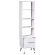 INLIFE Book Cabinet New York Range White Solid Pine Wood 20.1KG