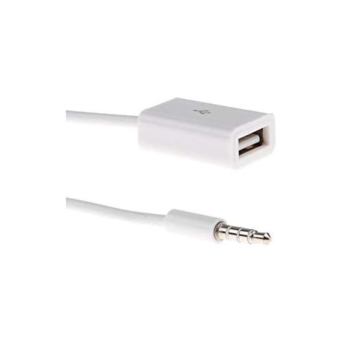  [아마존베스트]adaptare 14030 10cm Aux-In Cable 3.5mm Jack Male to USB 2.0 Female Type A White