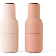 Menu Bottle Grinder Muehle 2er Set Deckel Nussbaum, nude rosa Deckel aus Walnuss H 20,5cm Ø 8cm