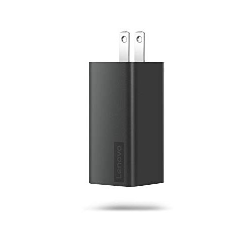 레노버 Lenovo 65W USB-C GaN Power Adapter, Fast Foldable Portable Wall Charger for Phones, Laptops, Tablets, Power Banks and Other USB-C Devices, G0A6GC65WW, Black