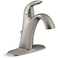KOHLER Alteo K-45800-4-BN Single Handle Single Hole or Centerset Bathroom Faucet with Metal Drain Assembly in Brushed Nickel