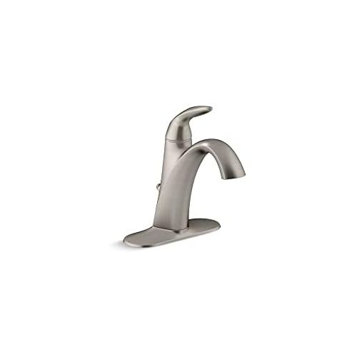  KOHLER Alteo K-45800-4-BN Single Handle Single Hole or Centerset Bathroom Faucet with Metal Drain Assembly in Brushed Nickel