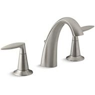 Bathroom Faucet by KOHLER, Bathroom Sink Faucet, Alteo Collection, 2 Handle Widespread Faucet with Metal Drain, Brushed Nickel, K-45102-4-BN