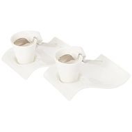 Villeroy & Boch 1024847556 New Wave Espresso Cups, 8 inches, White