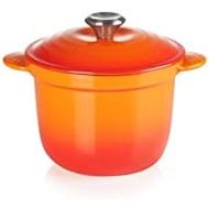 Le Creuset LS4101S-182SS Enameled Cast Iron Rice Pot with Stoneware Insert, 2.25-Quart, Flame