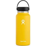 Hydro Flask Water Bottle - Stainless Steel & Vacuum Insulated - Wide Mouth 2.0 with Leak Proof Flex Cap - 32 oz, Sunflower