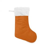 xigua 2 Pack Christmas Stocking, Plain Rust Orange Solid Color Xmas Stockings Fireplace Decoration Hanging Ornament 17.7 Inch